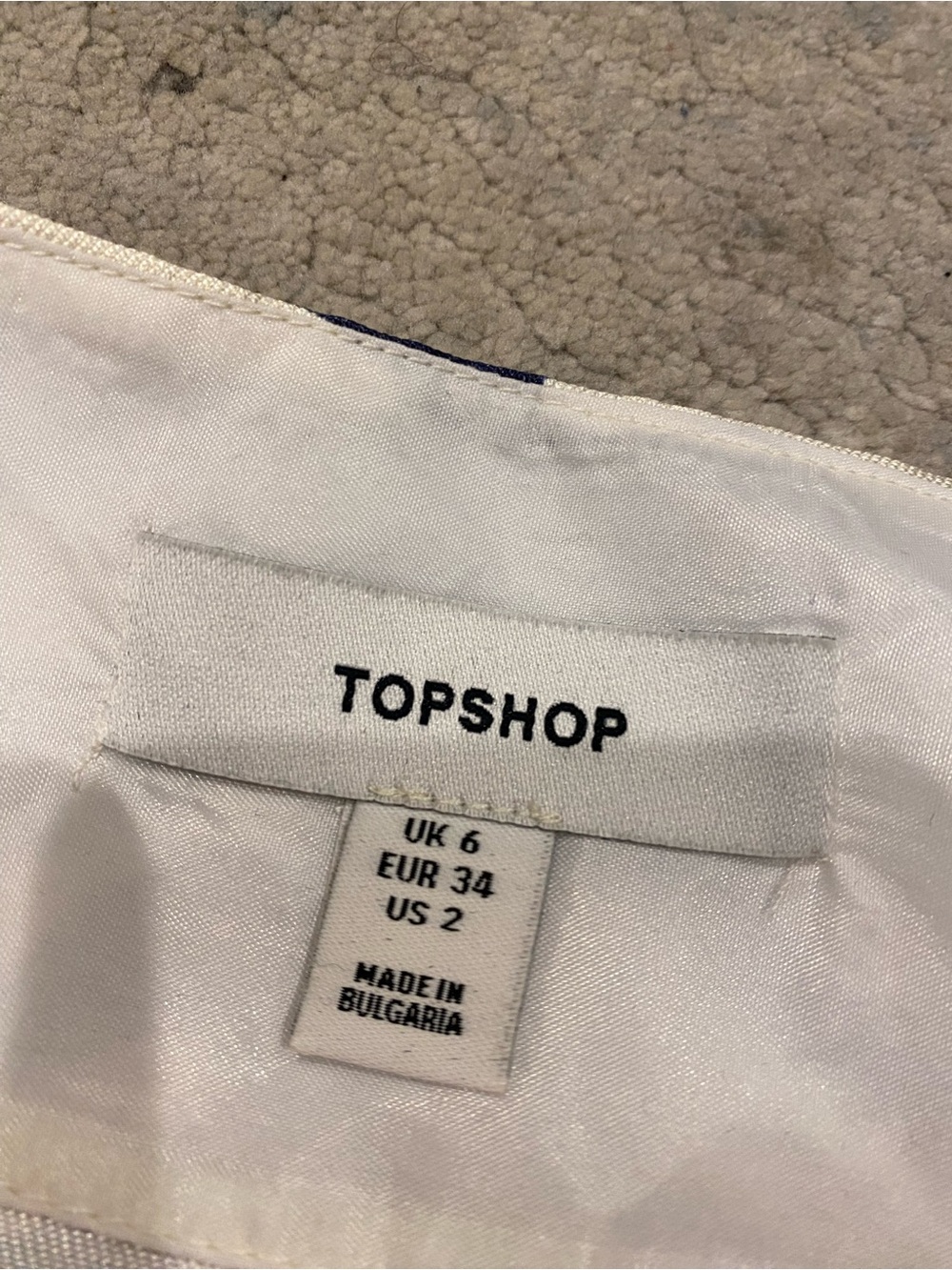 TOPSHOP Navy and Cream Zebra-Print Midi Skirt - Picture 6 of 6